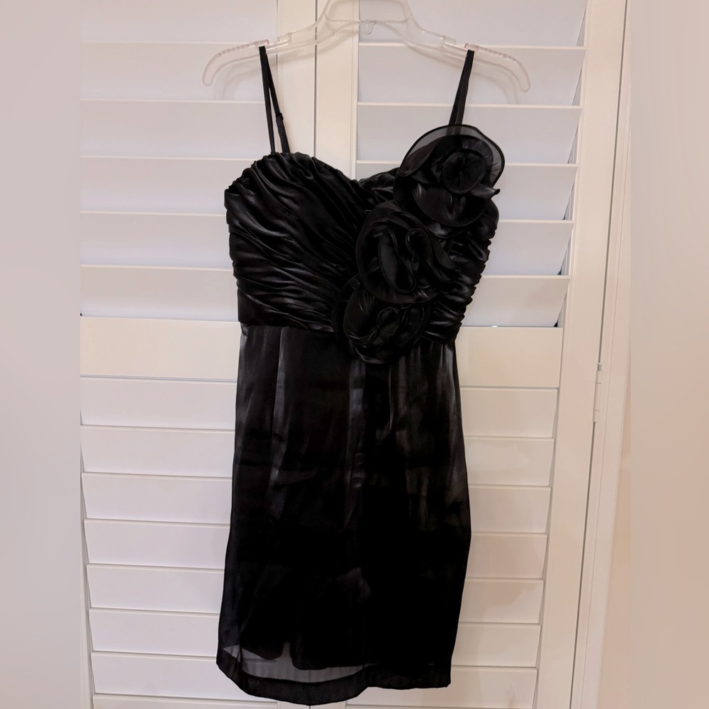 Aidan Mattox Organza Strapless Mini Black Dress Size: 6 NWT - Picture 2 of 14